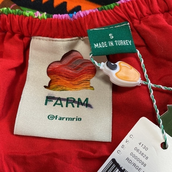 Farm Rio Anthropologie Dress Palila Tropical Printed Fringe Casual Midi Sz S NEW - Picture 15 of 16